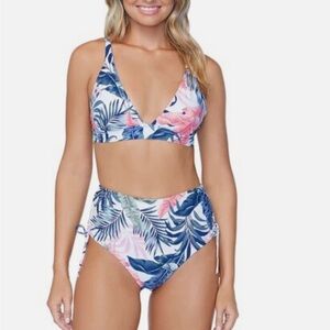 Raisins Tropical Print High Waist Bikini, size Large